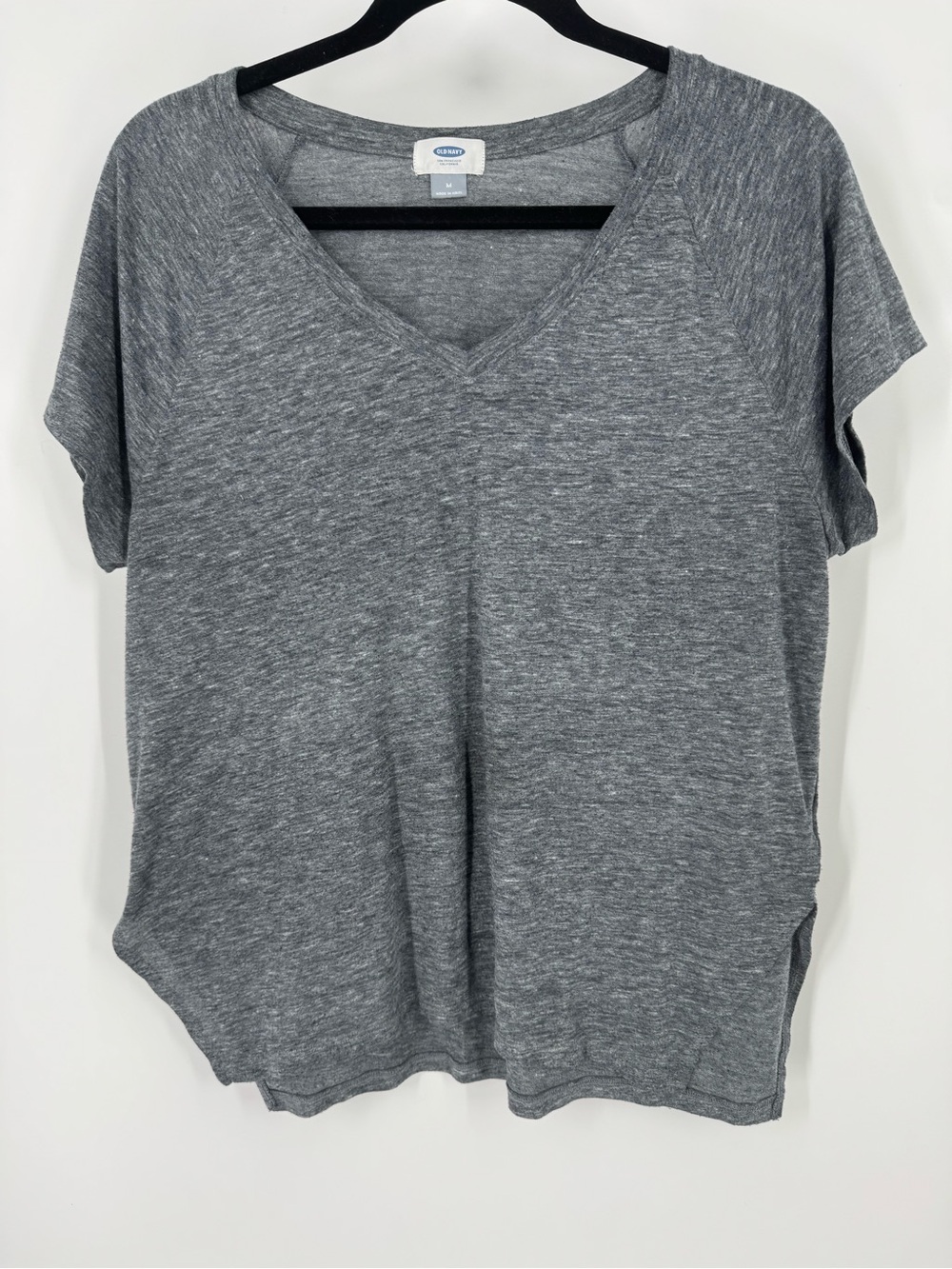 Old Navy Heather Gray V-Neck Short Sleeve Tee